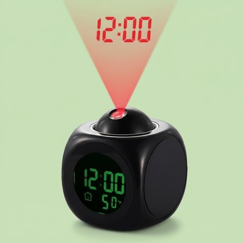 Digital alarm clock projection - digital,