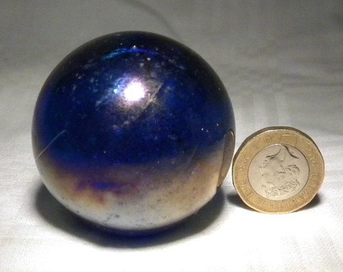 Vintage glass blue lustre - ,