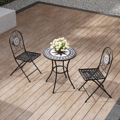 Round garden mosaic table - garden,