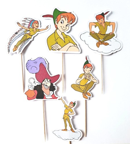 Peter pan cupcake toppers - cupcake, x6