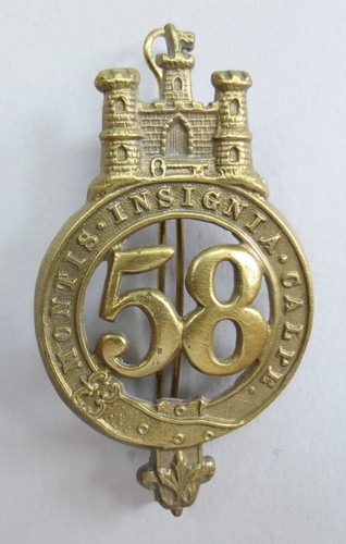 Brass glengarry badge - brass, 58th