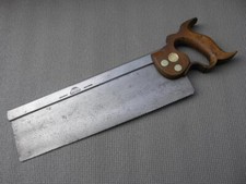 ANTIQUE VICTORIAN ENGLISH STEEL BACK DOVETAIL TENON SAW BY THOMAS TURNER c1880.