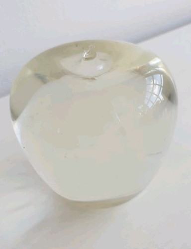 Apple paperweight clear - apple,