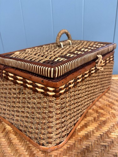 Mid century woven sewing box - mid,