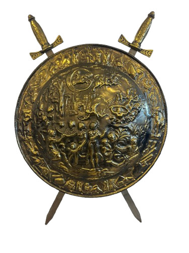 Vintage brass shield - vintage,