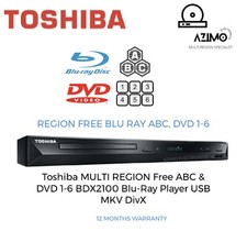 Toshiba Multi Region Zone Free ABC DVD 1-6 BDX2100 USB DivX Blu-Ray Player