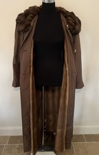 Vintage Coat Silk & Mink Fur Size 20/22 Made In Italy Excellent Condition