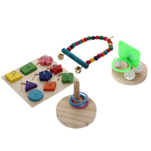 4pcs wooden bird toy kit - bird, pet