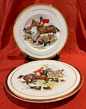 2 x Vintage Pall Mall Ware Hunting Scene 8" Plates