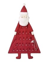 Large Santa Fabric Advent Christmas Calendar by Heaven Sends 24 Pockets NEW
