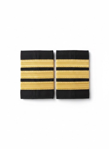 Gold stripe pilot epaulettes - 3-stripe,