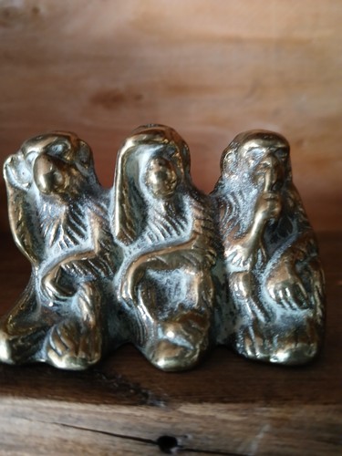 Brass miniature wise monkeys - miniature,
