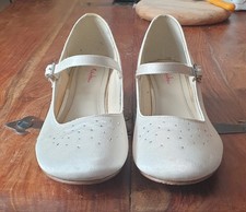 GIRLS IVORY EMBELLISHED SATIN