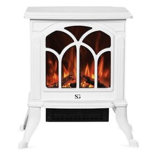 SG Traders Electric Fireplace Stove Heater - 1500W Wood Burner effect, 3D Flame