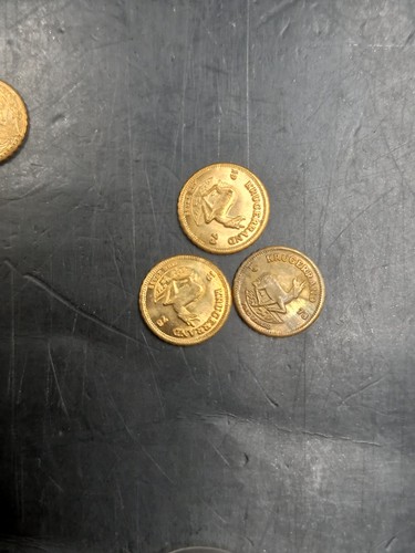 Miniature brass krugerrand - x3,