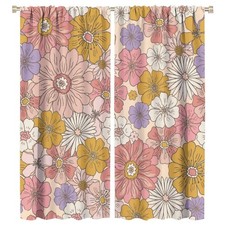 Vintage Floral Curtains, Boho