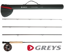 Greys Cruise Combo New 2024 Fly Rod Reel + Line Fishing Kit 9ft or 10ft w/ Case