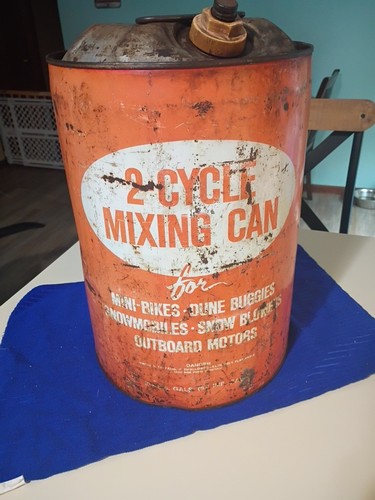 Vintage gasoline mixing can - gasoline,