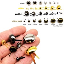 50pc 6-20mm Leather Bag Handbag Bottom Handwork DIY Two Leg Feet Rivet Stud Nail