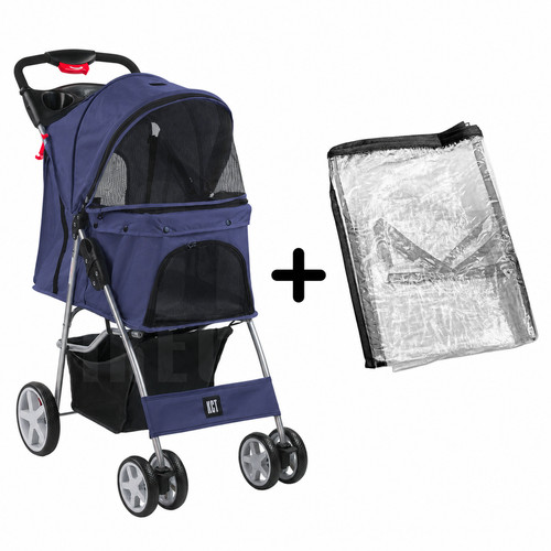 Kct blue pet stroller - blue,