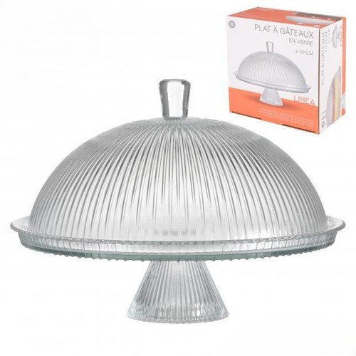 Linea 30cm glass cake - glass,