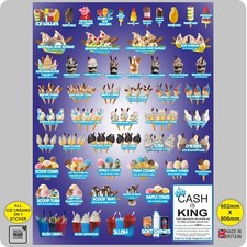 ICE CREAM VAN Sticker - Cones-Tubs-Sundaes- Drink- Lolly - 1 FULL WINDOW STICKER