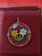 Vintage 9ct Gold and Art Glass