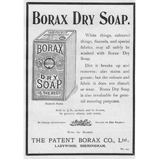 BORAX DRY SOAP - Edwardian Advertisement 1901
