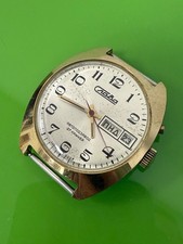 USSR Soviet Slava Gold Pt Watch Mechanical Automatic Cal. 2427