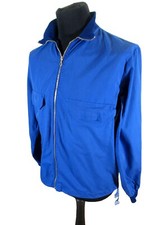 Vintage Swedish army retro tracksuit top jacket military 1970s 1980s blue SC