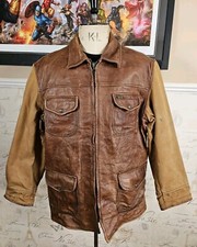 Vintage DIESEL Leather Jacket XL/2XL Blanket Lined Utility Workwear Heavy Duty
