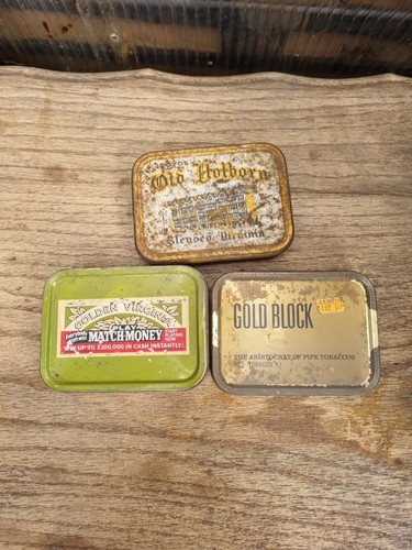 Vintage metal tobacco tins - vintage,