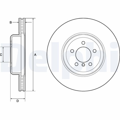 Front brake disc - brake, delphi