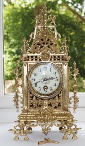 Antique french ormolu mantel - antique,