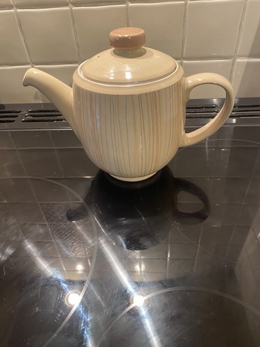 Denby caramel stripes tea - stripes, pot.