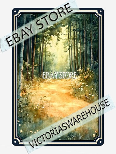 Woodland trail metal tin sign - metal,