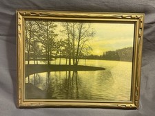 Antique Hand Tinted New Hampshire Photo David Davidson w/ Arts & Crafts Frame