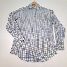 Taylor & Hunt Mens Check Shirt Long Sleeve Size 15.5"x39" Blue White Classic Fit