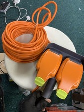 Masterplug 15 Metre Weatherproof Outdoor Inline Double Socket *NO Garden Spike**