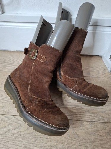 Brown fly london suede boots - brown,