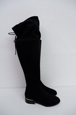Topshop Womens Over Knee Boots Shoes Size Uk 6 Eu 39 Black Faux Suede