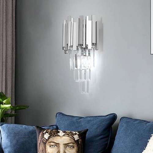 Silver crystal wall light - silver,