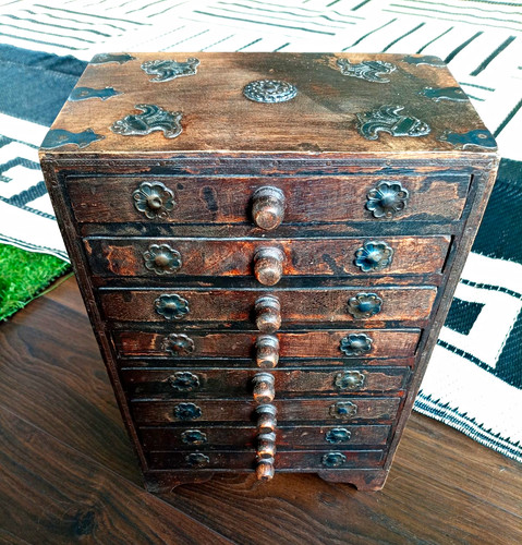 Vintage wooden drawer - wooden, 8-drawer