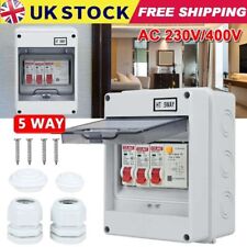 5 Way Garage Shed Camper Van Caravan Consumer Unit Fuse Box with RCD and 2 x MCB
