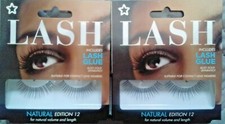 LASH False Eye Lashes Natural Edition 12 Includes Lash Glue X2 Volume and Length