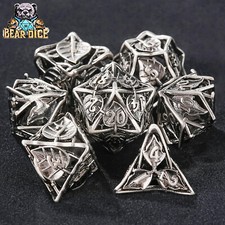 Metal Hollow Leaf DND Dice Set