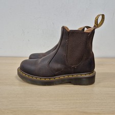Dr Martens 2976 Chelsea Crazy Horse Gaucho Brown Leather Ankle Boot Uk 3 Eu 36