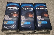 3 x 9 Huggies DryNites Pyjama Pants Boys Age 8-15  27-57KG 