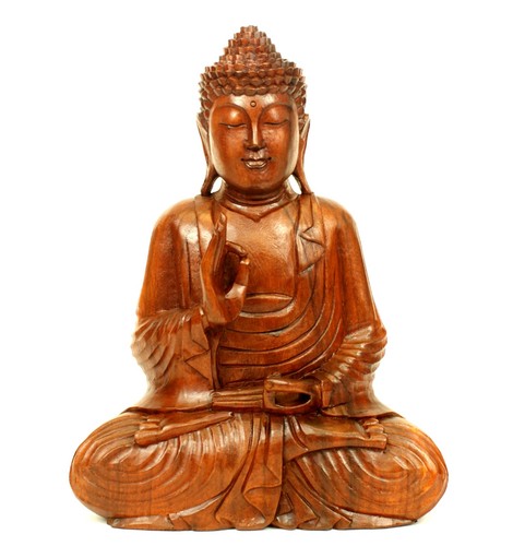 Large wooden buddha statue - large,