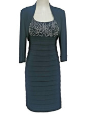 Gina Bacconi Blue Dress Bolero